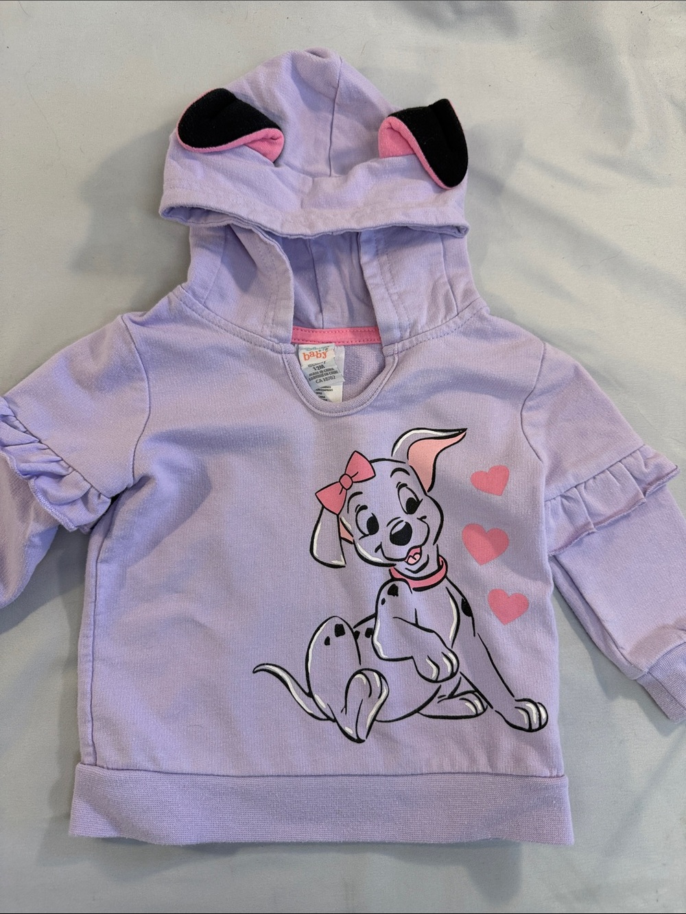 Disney - Lilac/Purple Dalmatian Hooded Sweatshirt with Pink Details